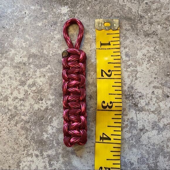 Paracord Keychain Bright Pink NEW Hiking Sporty Handmade USA - Picture 9 of 10